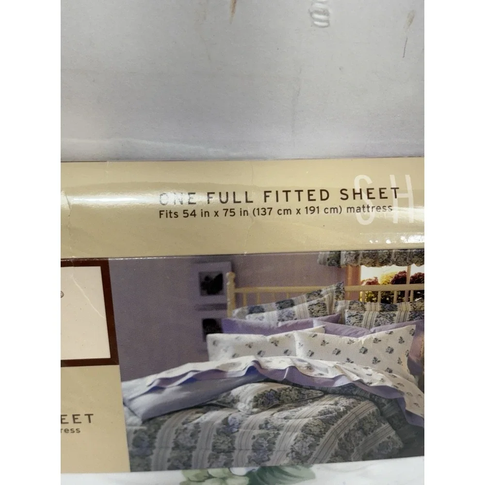 VINTAGE MERVYN'S CARESS Jessica Full Fitted Sheet No-iron Percale Floral USA New